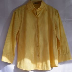 Vintage Botton-down Shirt Silver Stripe in Yellow